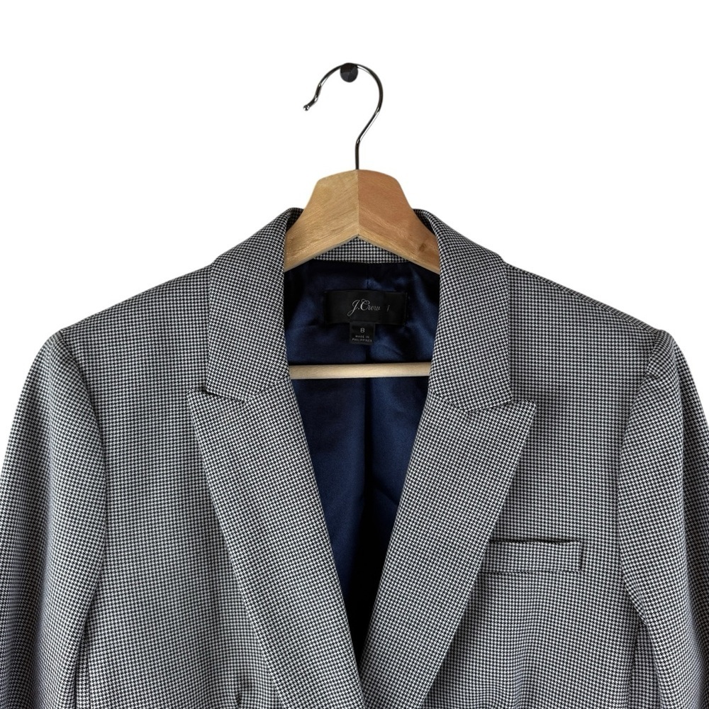 J. Crew Houndstooth Peplum Single Button Blazer Size 8 - Picture 5 of 10
